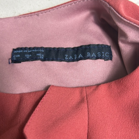 Zara Rose Pink Ruffle Front Sleeveless Dress Size S - Picture 11 of 13